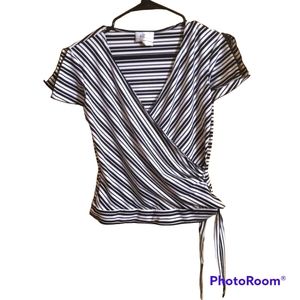 Bayer California black and white stipped blouse